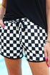 Timeless Check Print Drawstring Elastic Waist Casual Shorts